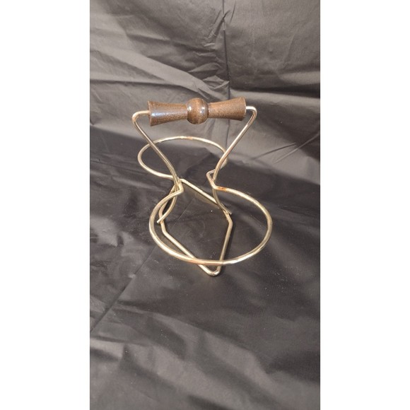 Mid Century Libbey Glass Frosted Gold Leaf Sugar & Creamer in Metal Holder - Picture 7 of 7